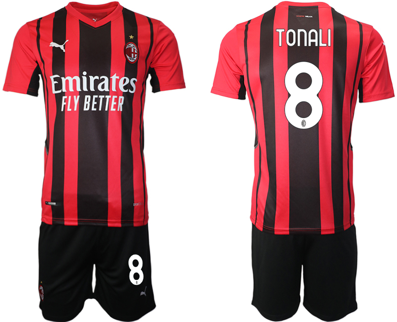 Men 2021-2022 Club AC Milan home red #8 Soccer Jersey->ac milan jersey->Soccer Club Jersey